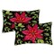 Poinsettia Decorative Christmas Indoor/Outdoor Pillow Cover (set of 2)